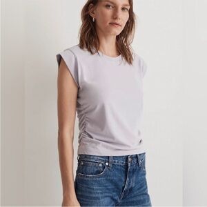 NWT!!! Madewell Side Cinch Muscle Tee Purple Crop Medium
